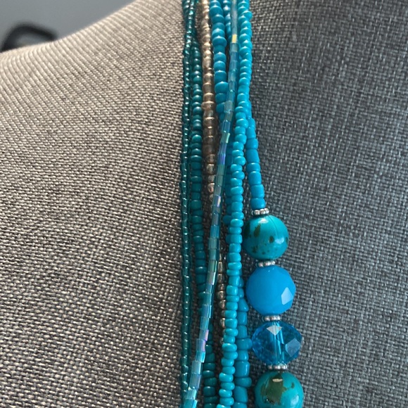 Mixit turquoise bead knot necklace and earring set - Picture 5 of 5